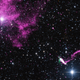 Illustration for article titled This runaway pulsar has produced the longest jet trail ever detected